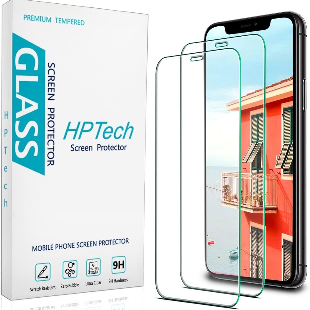 HPTech 2-Pack Tempered Glass Apple iPhone 11 iPhone XR [6.1-inch] Screen Protect